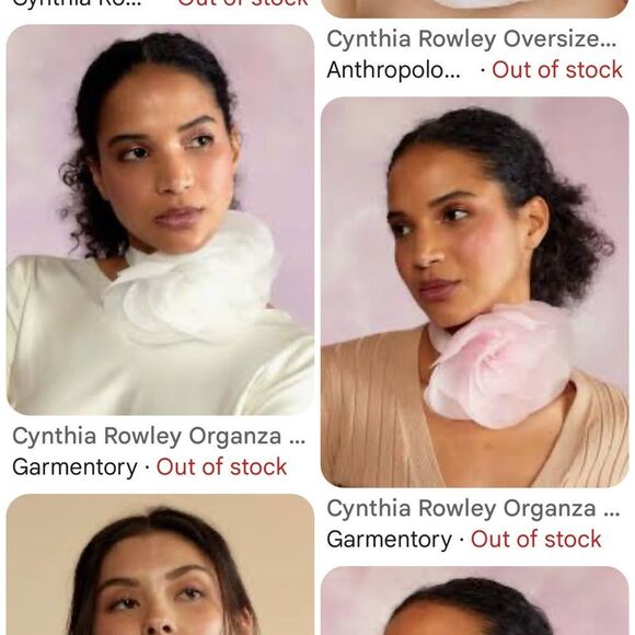 Cynthia Rowley Lavender Organza 🌸 Flower Accesory. Neck tie, Bandeau Flower Bow - Picture 7 of 8